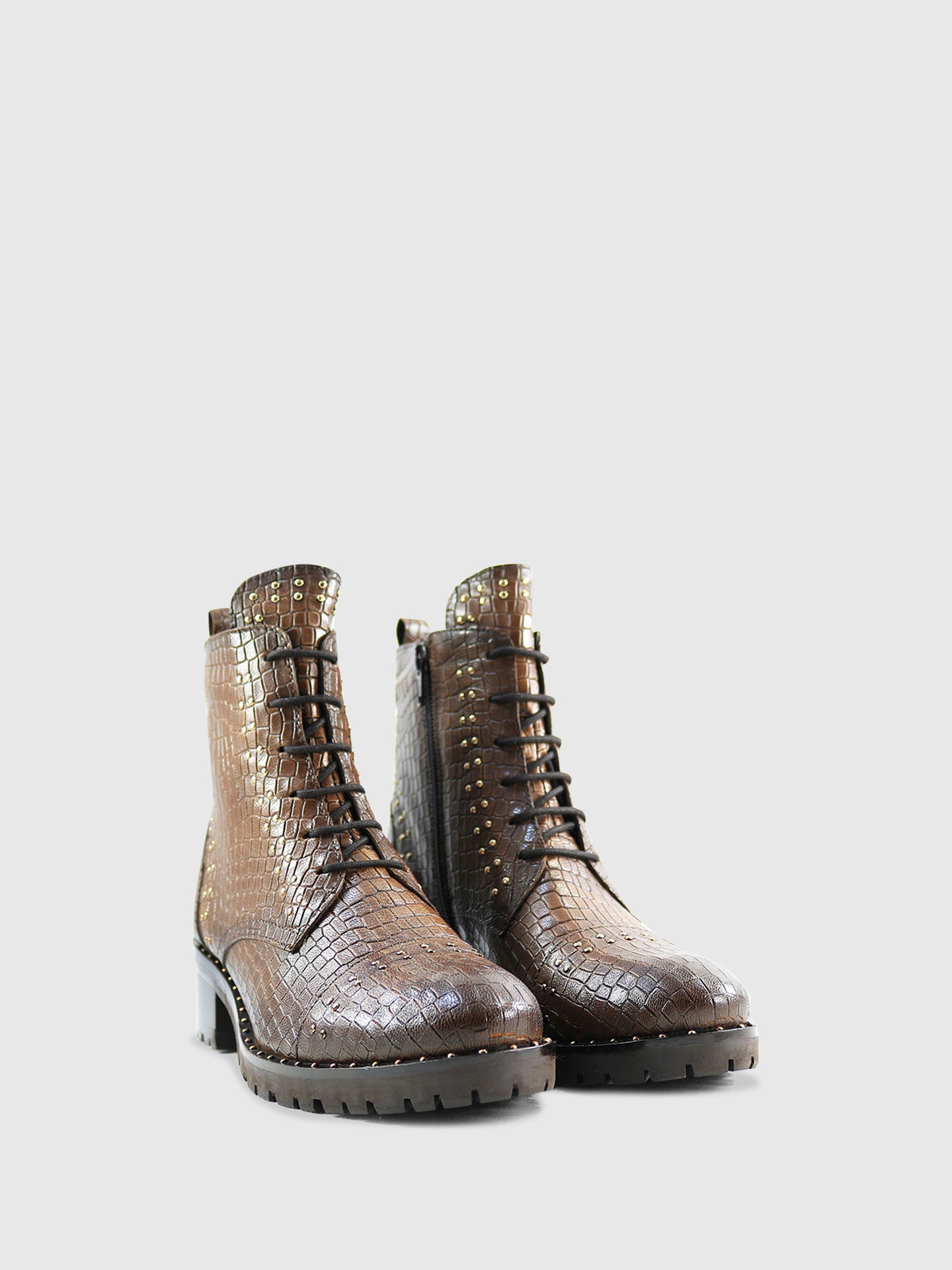 PARODI SHOES Botins com Atacadores em Castanho