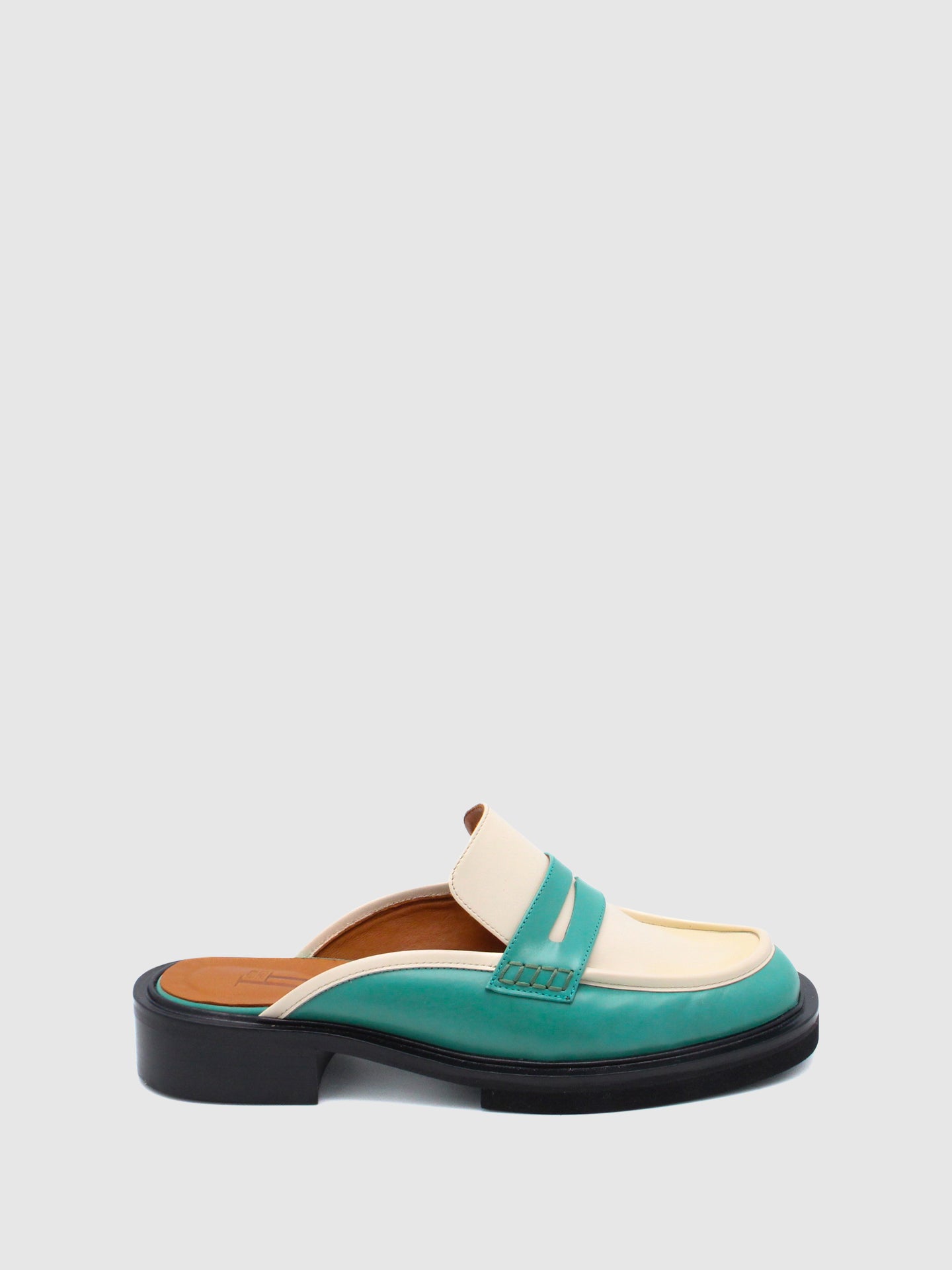 JJ Heitor Mules Slip-on em Verde Branco