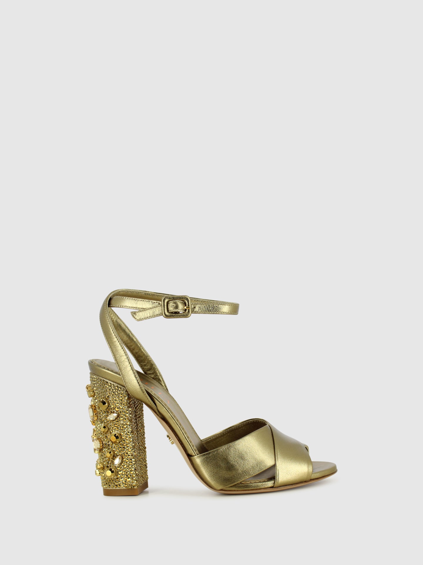 Le Silla Gold Ankle Strap Sandals