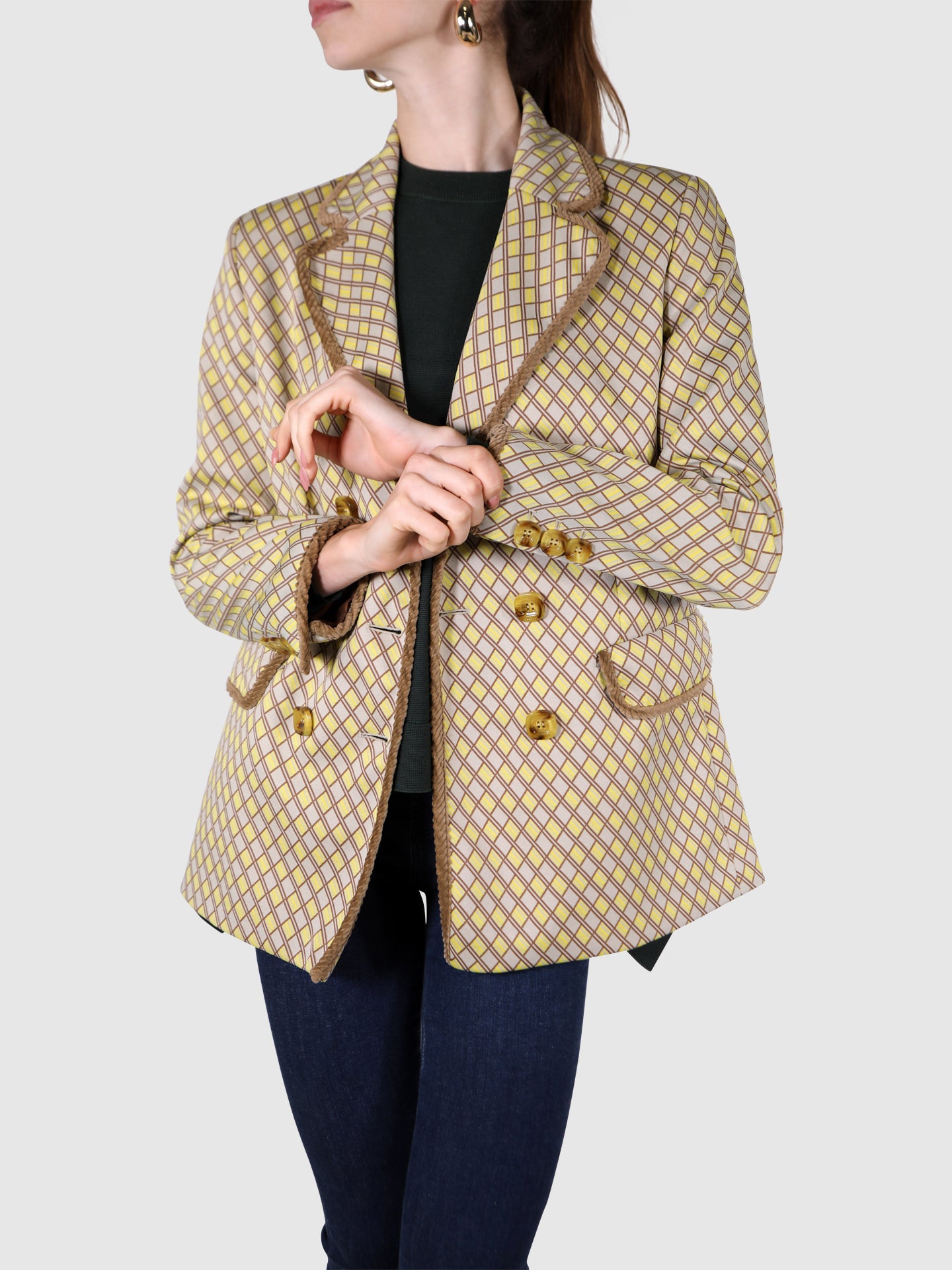 Vivetta Blazer com Xadrez em Camel
