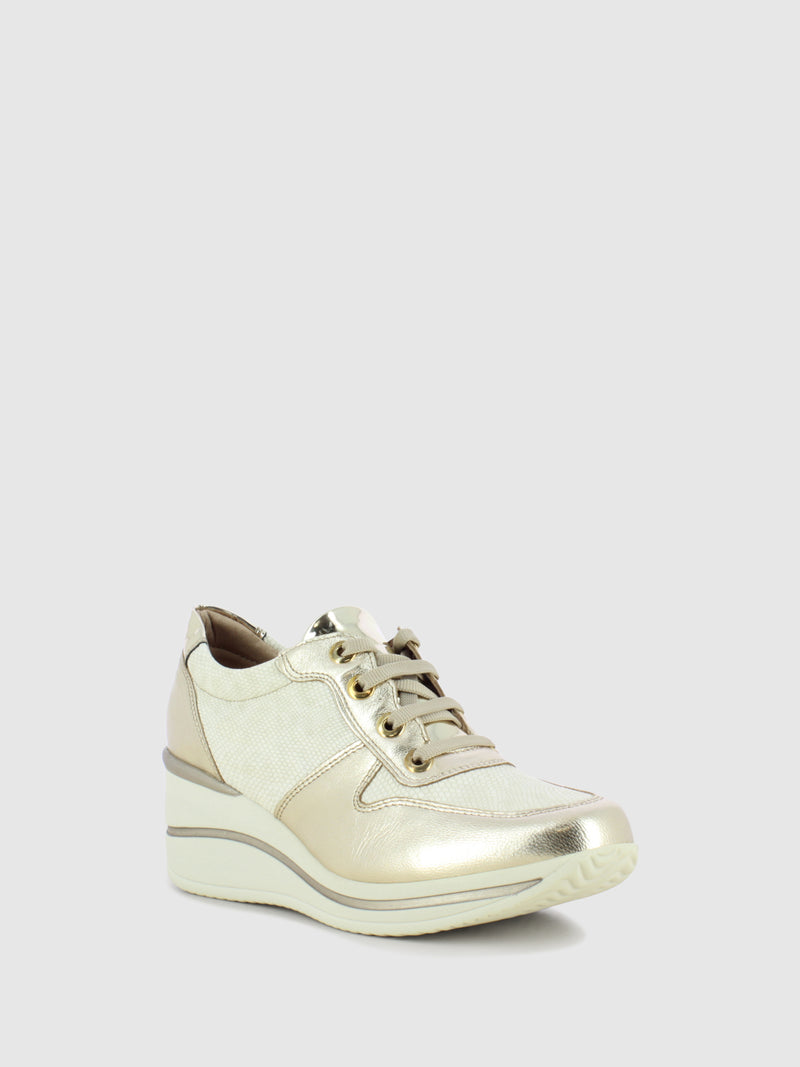 Foreva Gold Wedge Trainers