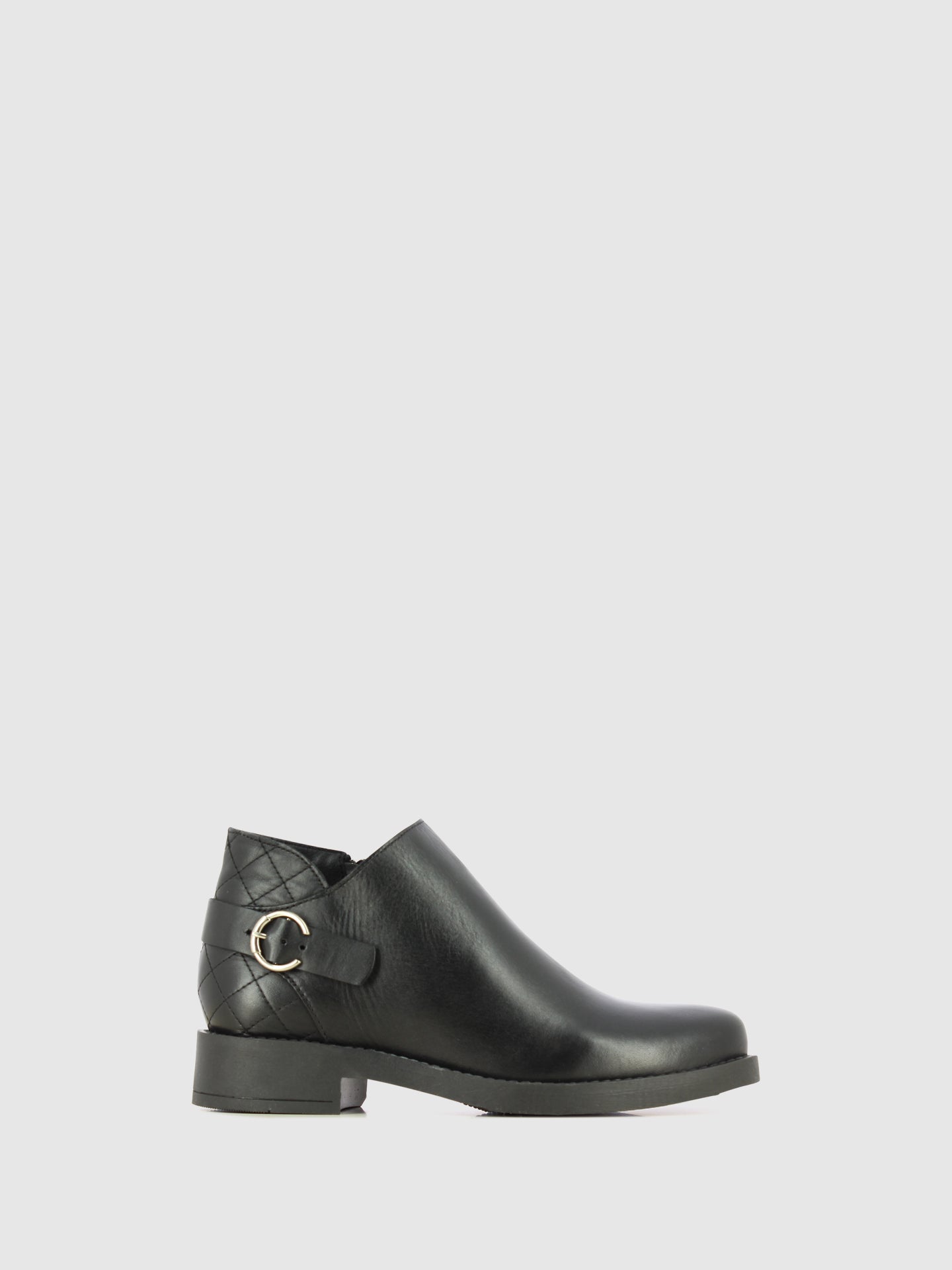 Foreva Black Buckle Ankle Boots