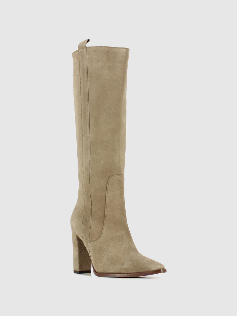 Foreva Taupe Zip Up Boots