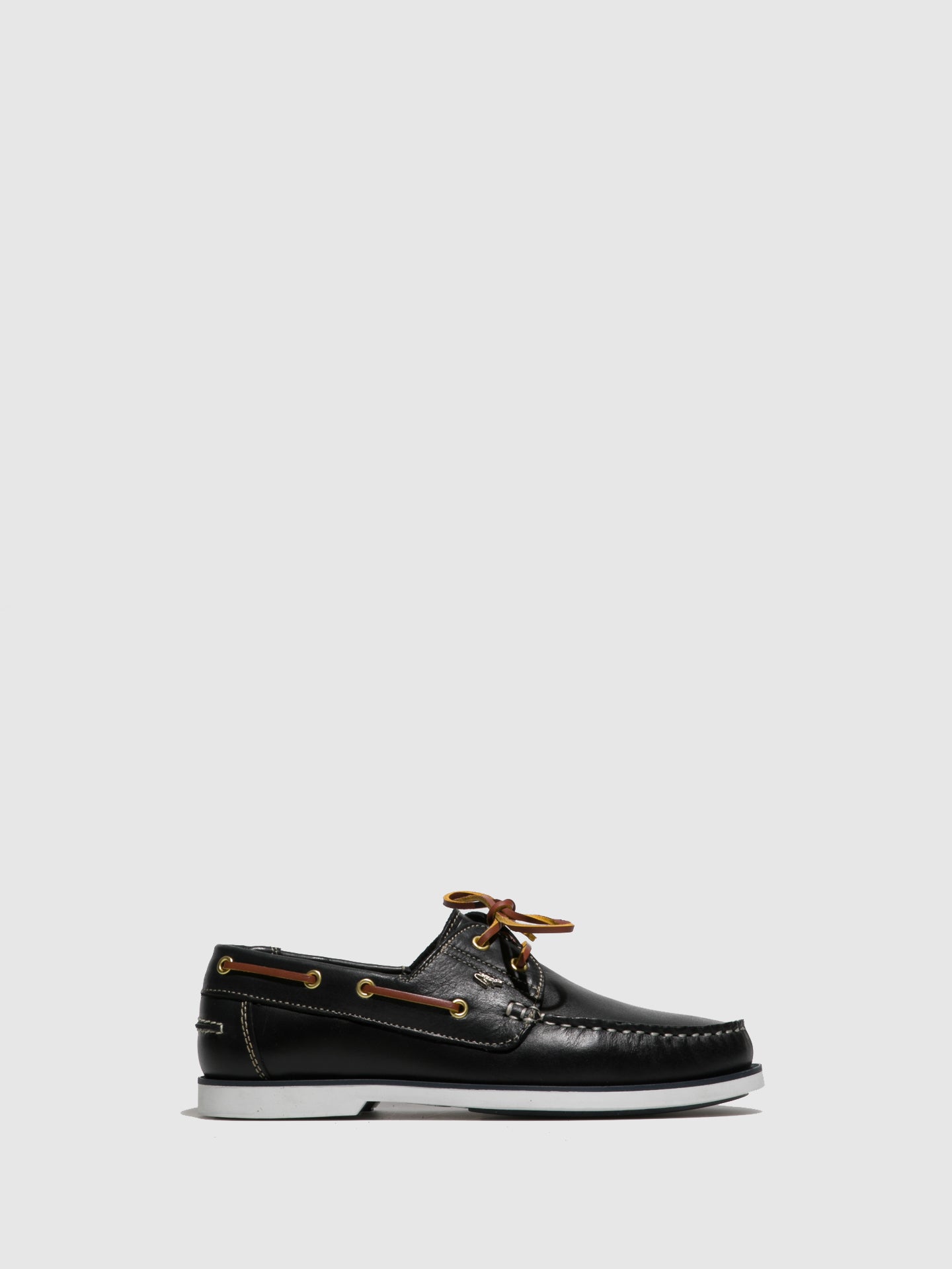 Lagarto Sapatos com Atacadores em Pele Azul Marinho