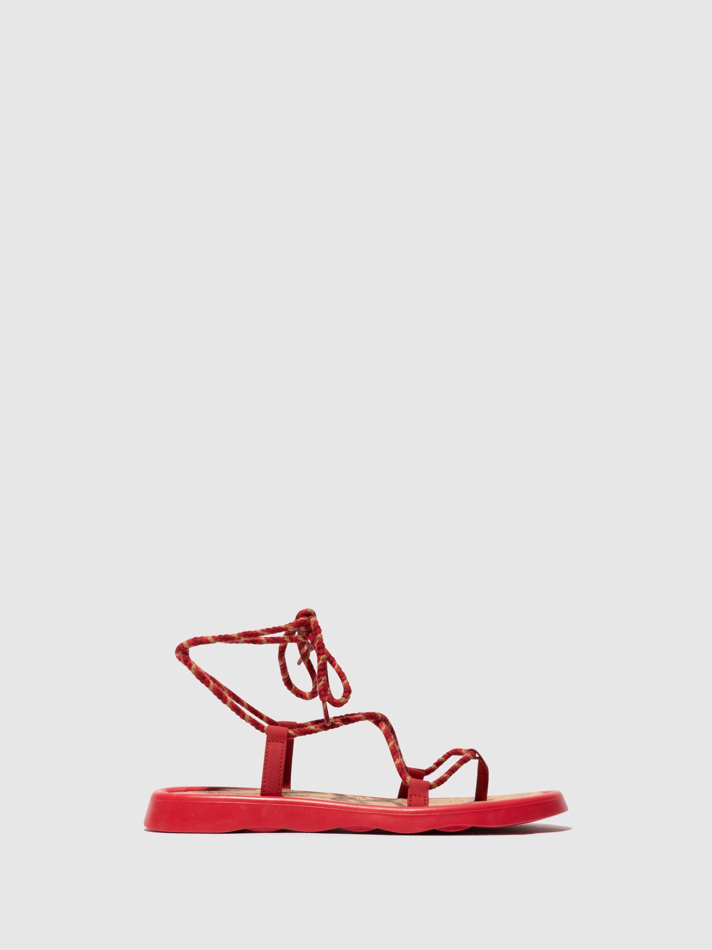 Fly London Lace-up Sandals TACE874FLY LIPSTICK RED