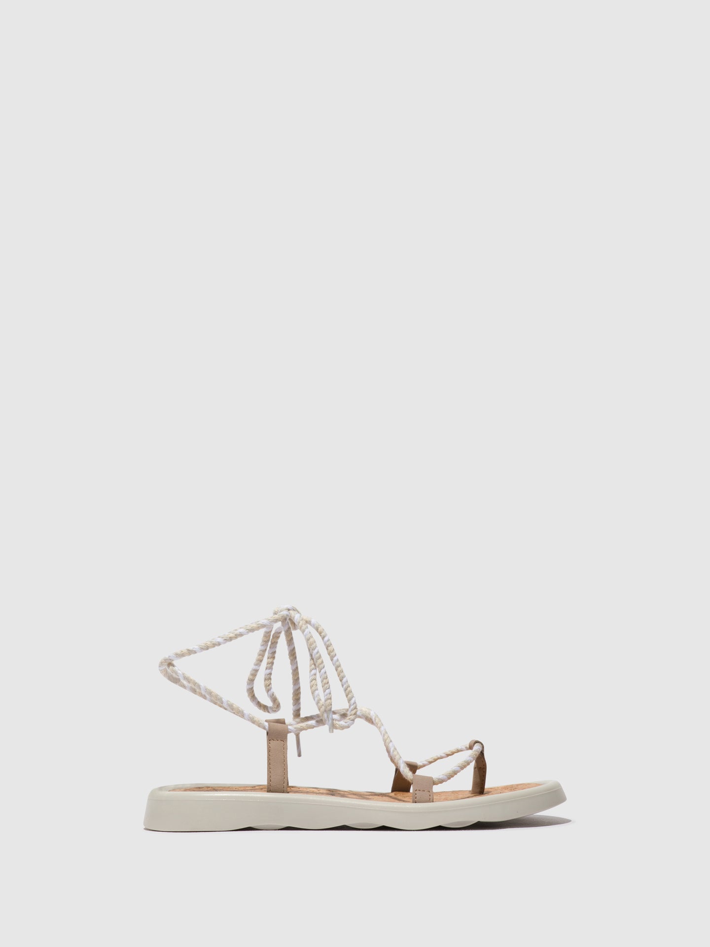 Fly London Lace-up Sandals TACE874FLY CONCRETE(OFFWHITE)