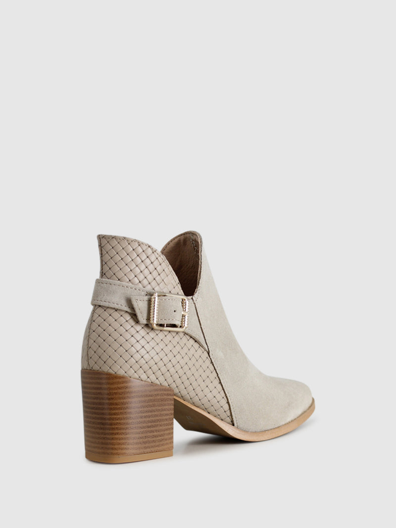 Foreva Taupe Buckle Ankle Boots