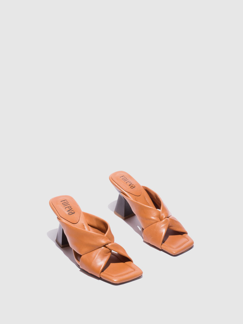 Foreva Mules de Salto Grosso em Camel