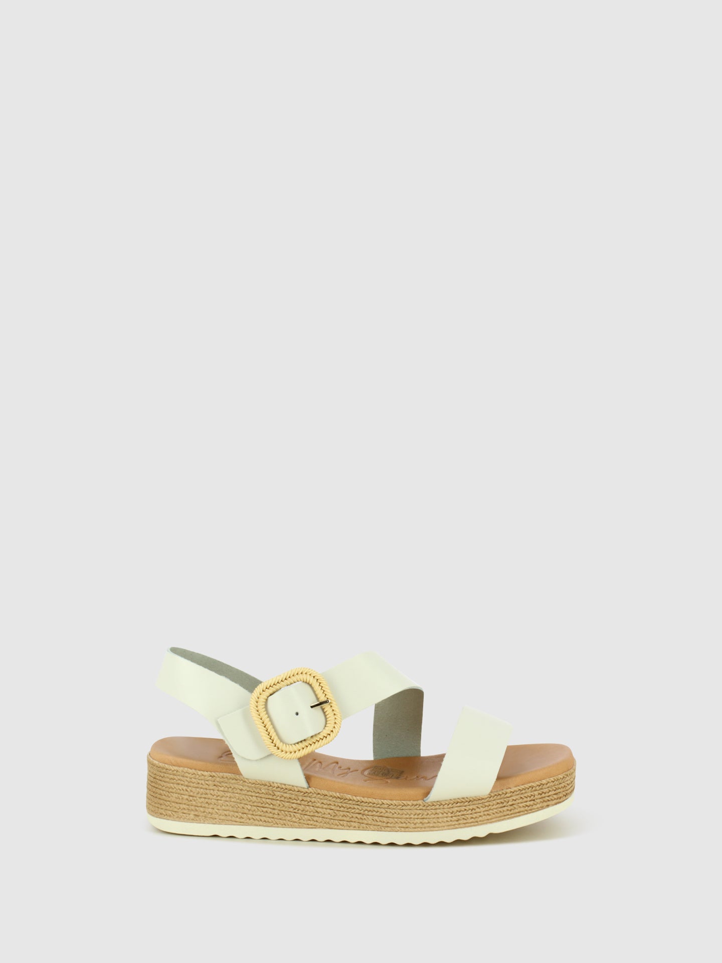 Oh My Sandals Sandálias com Fivela em Branco Cru