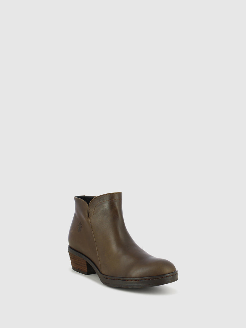 Fly London Camel Zip Up Ankle Boots