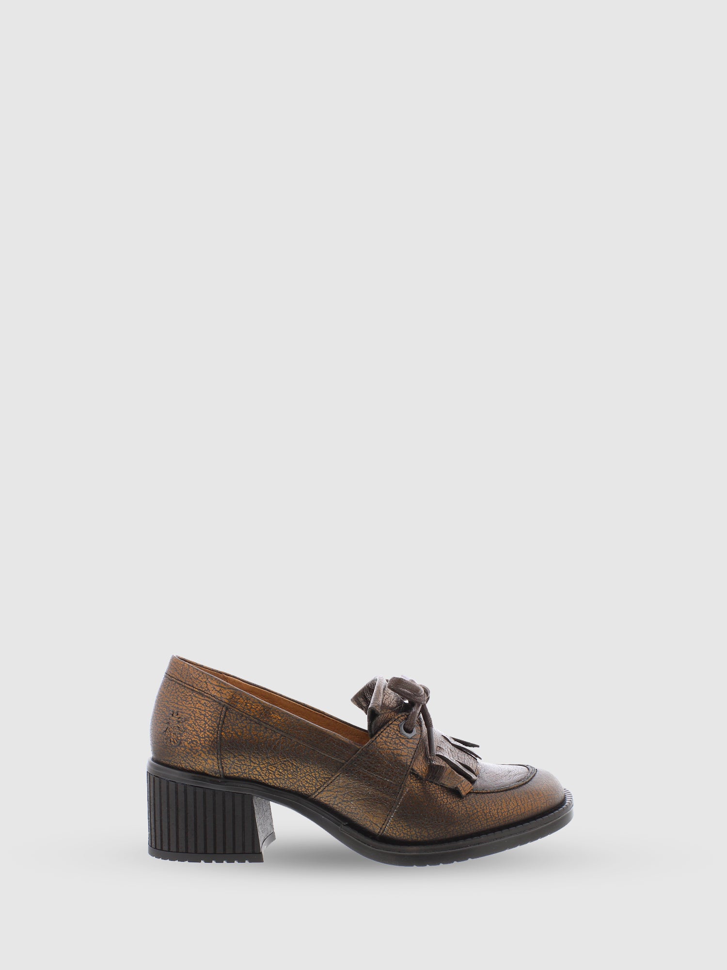 Fly London Sapatos de Salto em Bloco em Bronze