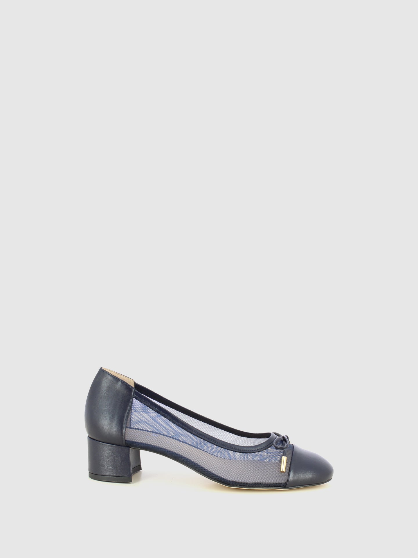Sofia Costa Sapatos com Apliques em Azul Marinho