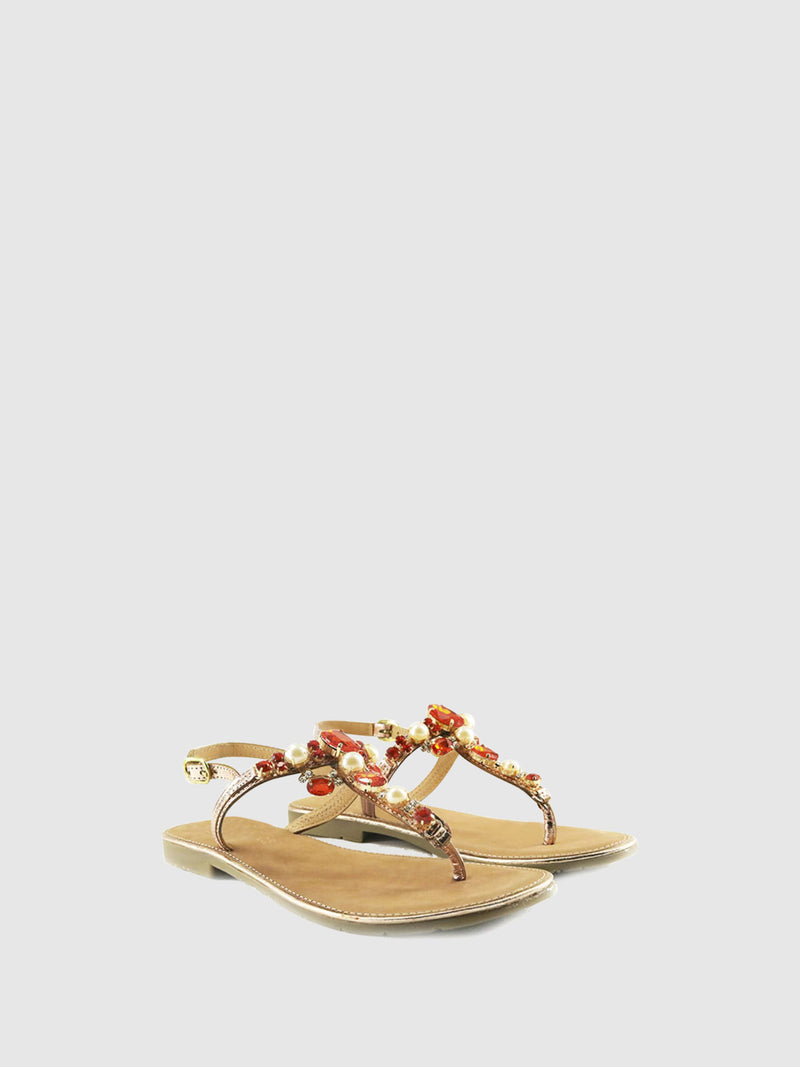 PARODI SHOES Sandálias com Apliques 53/1837ROSA/METAL Pink