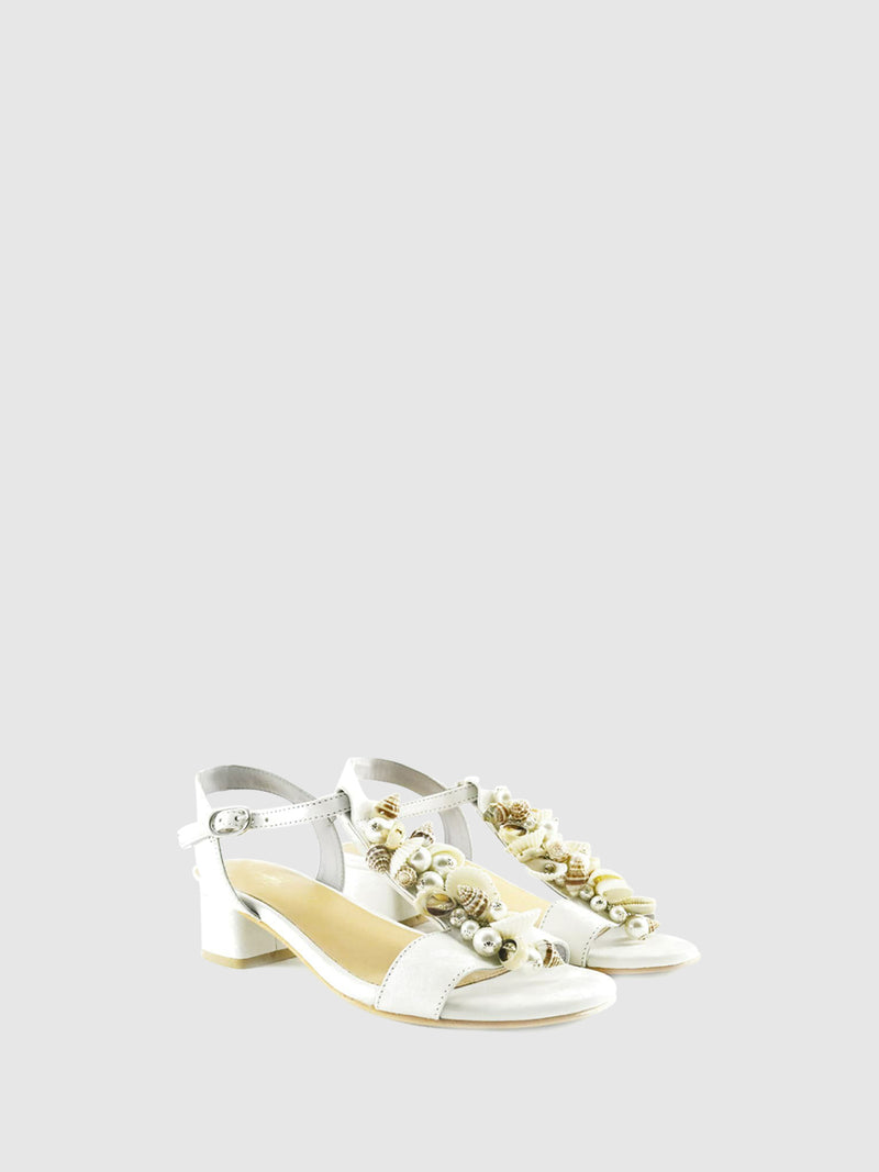 PARODI SHOES Sandálias com Apliques 53/1853BIANCO White