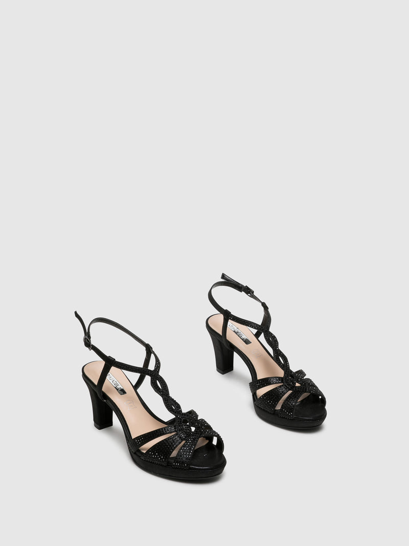 D'Angela Sandálias com Fivela em Preto