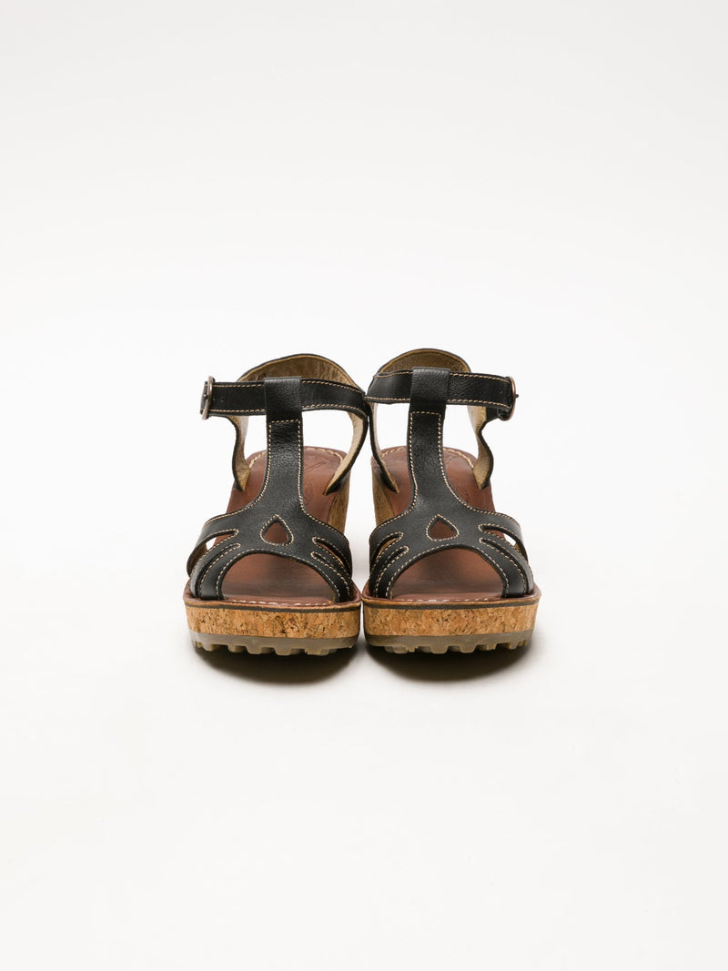 Fly London Sandálias com Fivela em Preto