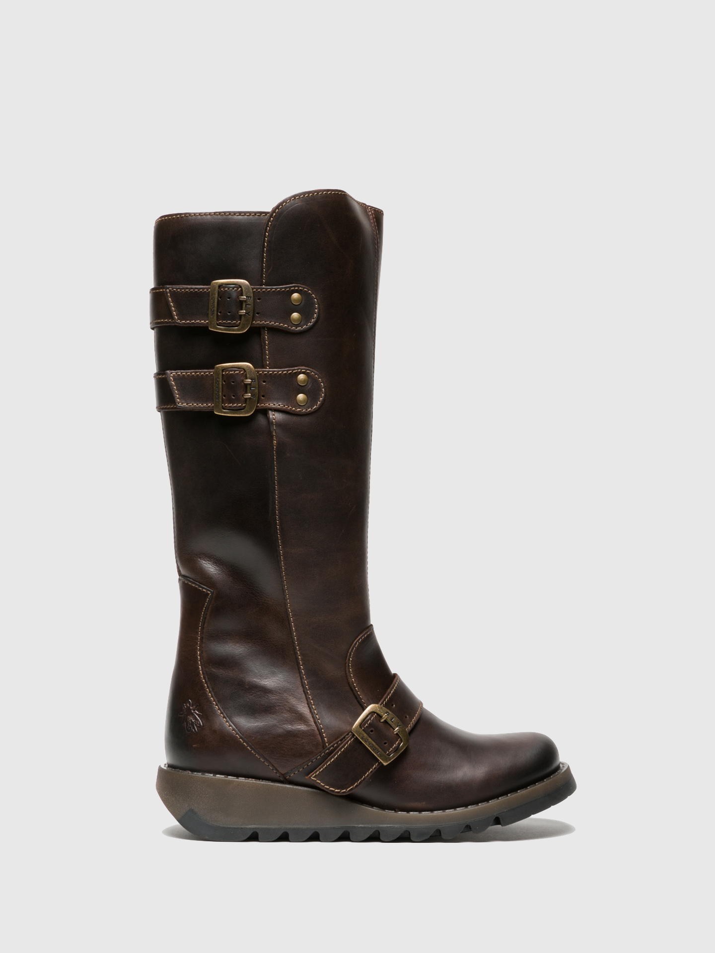 Fly London Botas de Cano-Alto em Castanho