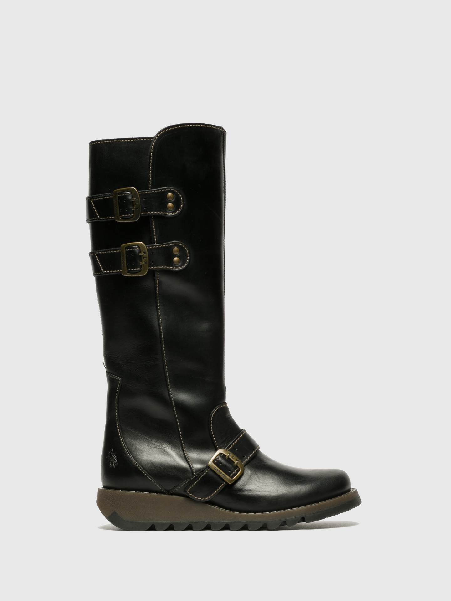 Fly London Botas de Cano-Alto em Preto