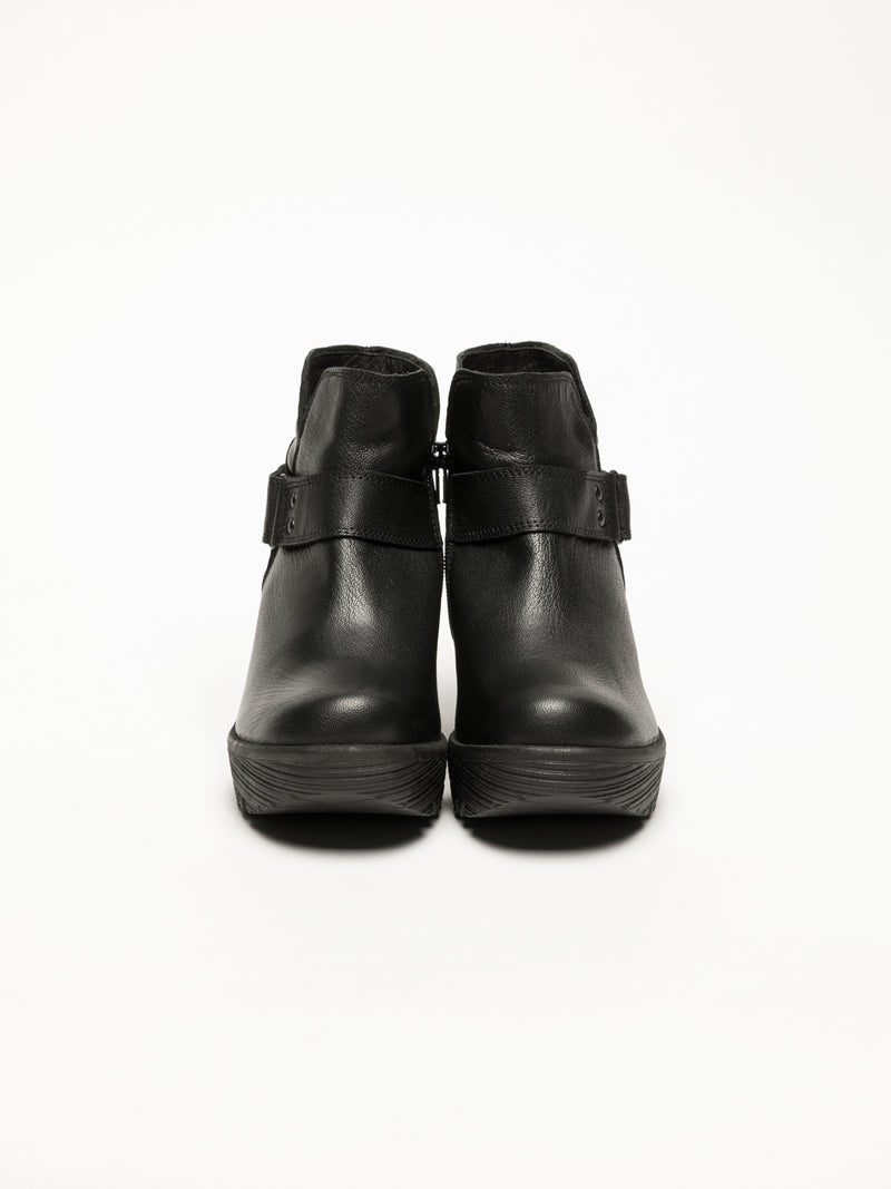 Fly London Botins com Velcro em Preto