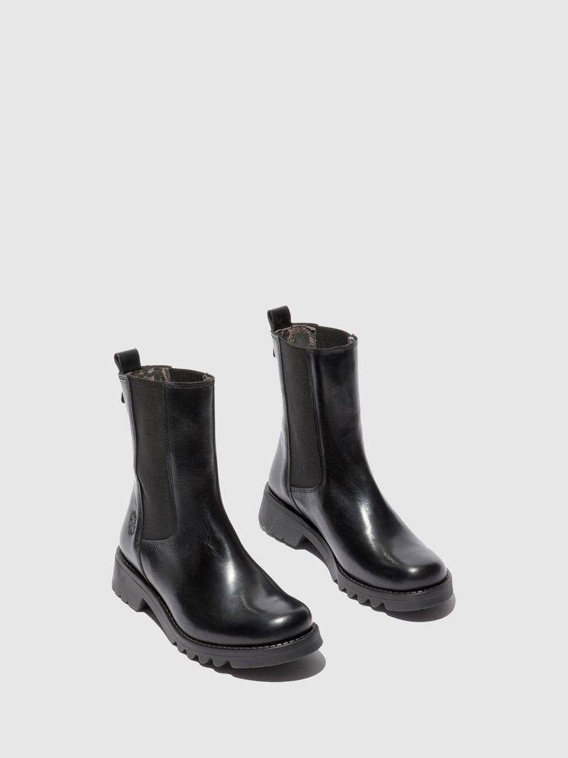 Fly London Chelsea Ankle Boots REIN795FLY RUG BLACK(ALL BLACK)