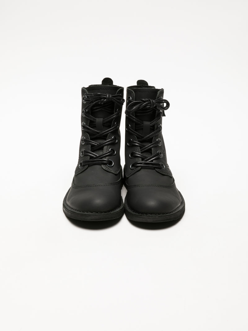 Fly London Botins com Atacadores em Preto Carvão