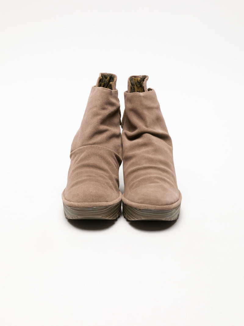 Fly London Tan Wedge Ankle Boots