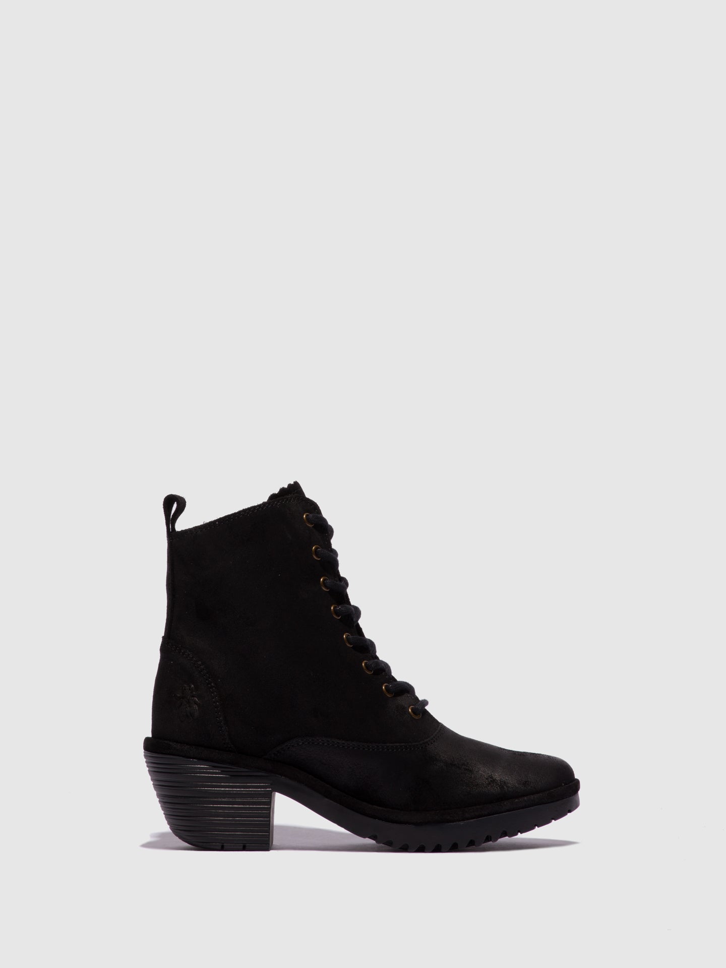 Fly London Black Lace-up Ankle Boots