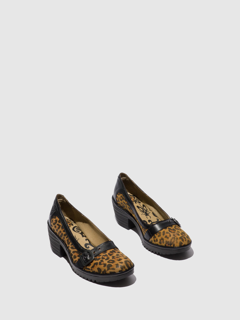 Fly London Slip-on Shoes WASB343FLY CHEETAH/MOUSSE TAN/BLACK