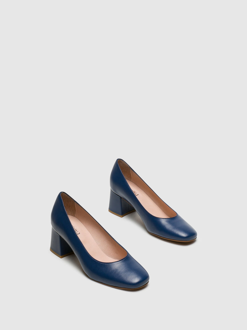 Foreva Sapatos de Salto Alto com Ponta Quadrada em Azul