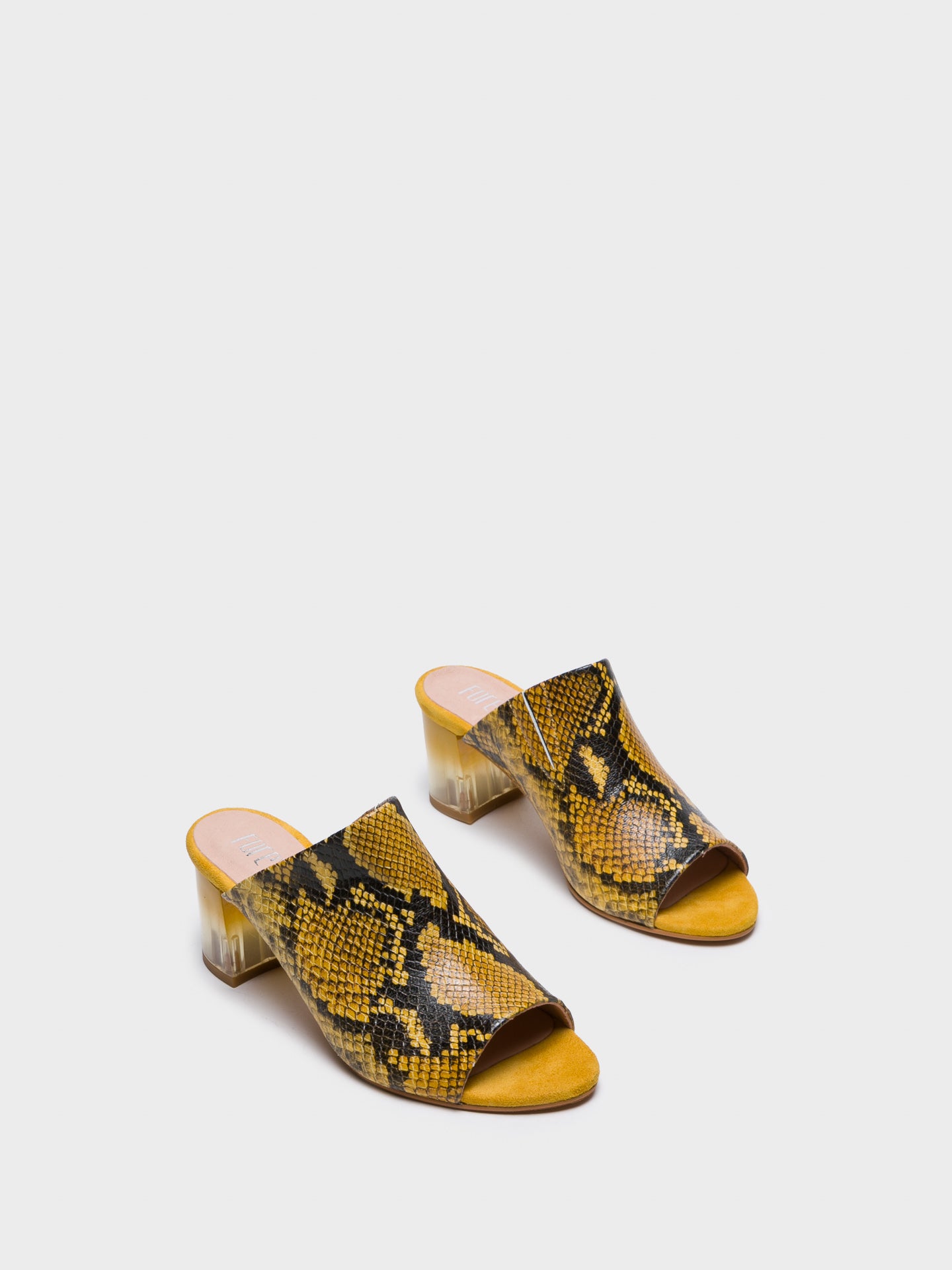 Foreva Mules Abertas à Frente em Amarelo