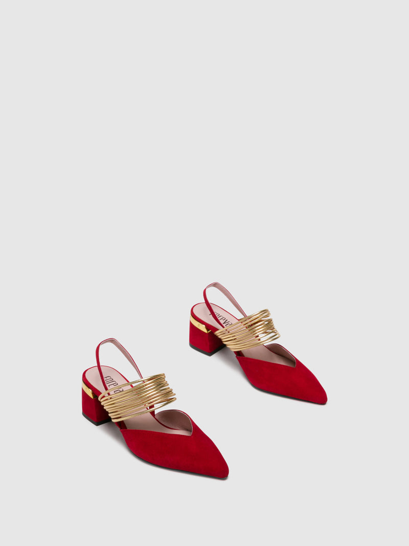Foreva Red Sling-Back Sandals