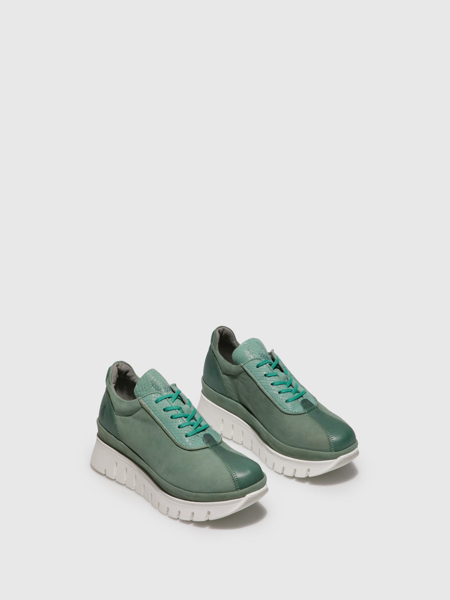 Fly London Sapatos com Atacadores em Verde Pálido
