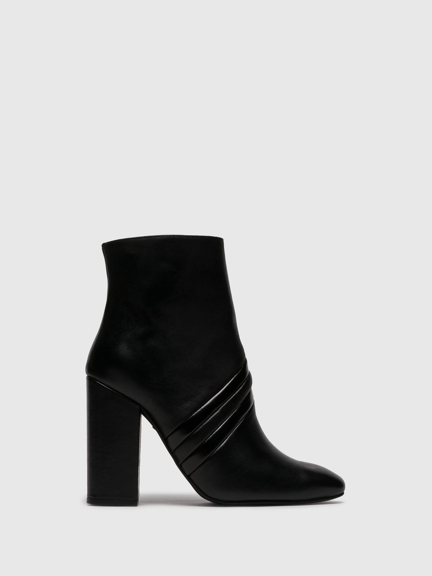 Foreva Black Zip Up Ankle Boots