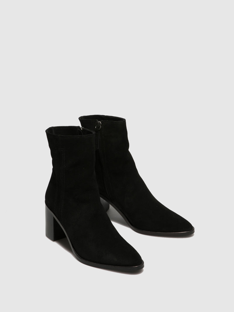 Foreva Black Zip Up Ankle Boots