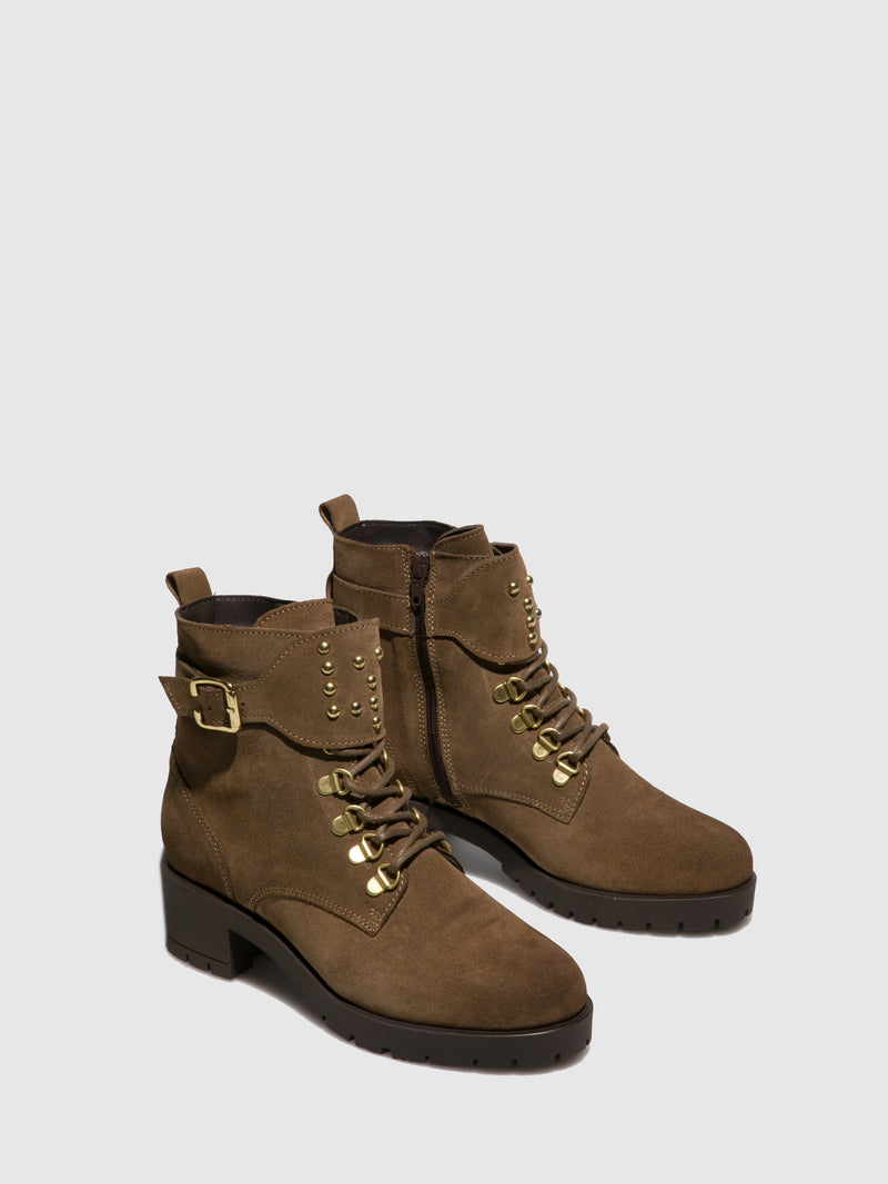 Foreva Taupe Buckle Ankle Boots
