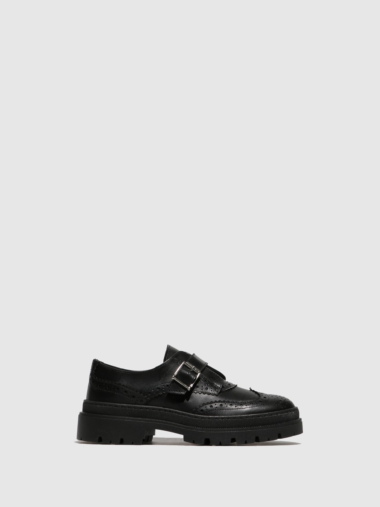 Fungi Sapatos com Fivela em Preto