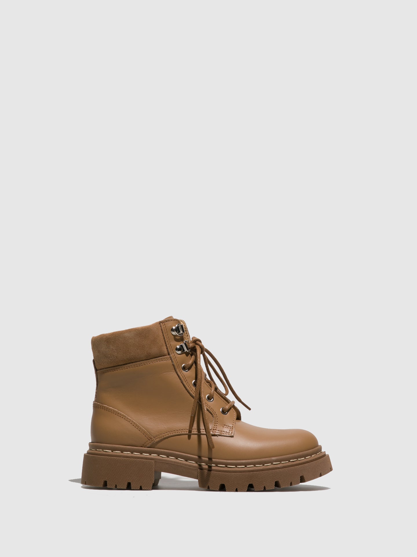 Fungi Camel Lace-up Ankle Boots