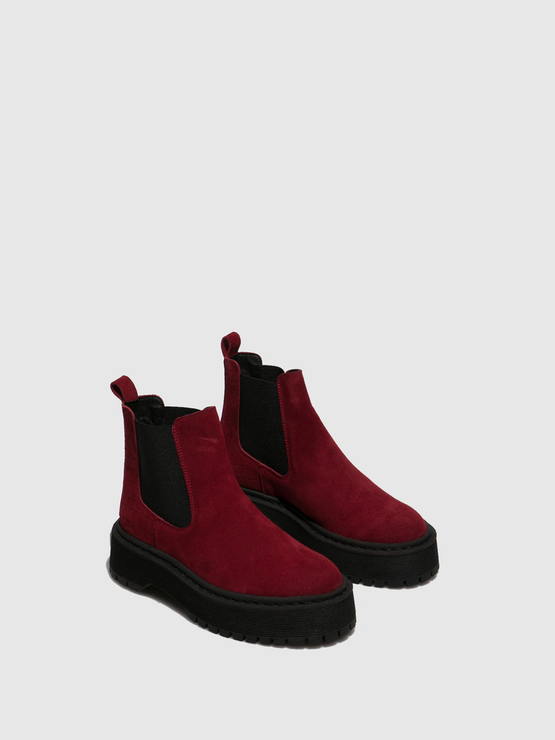 Fungi Red Elasticated Ankle Boots