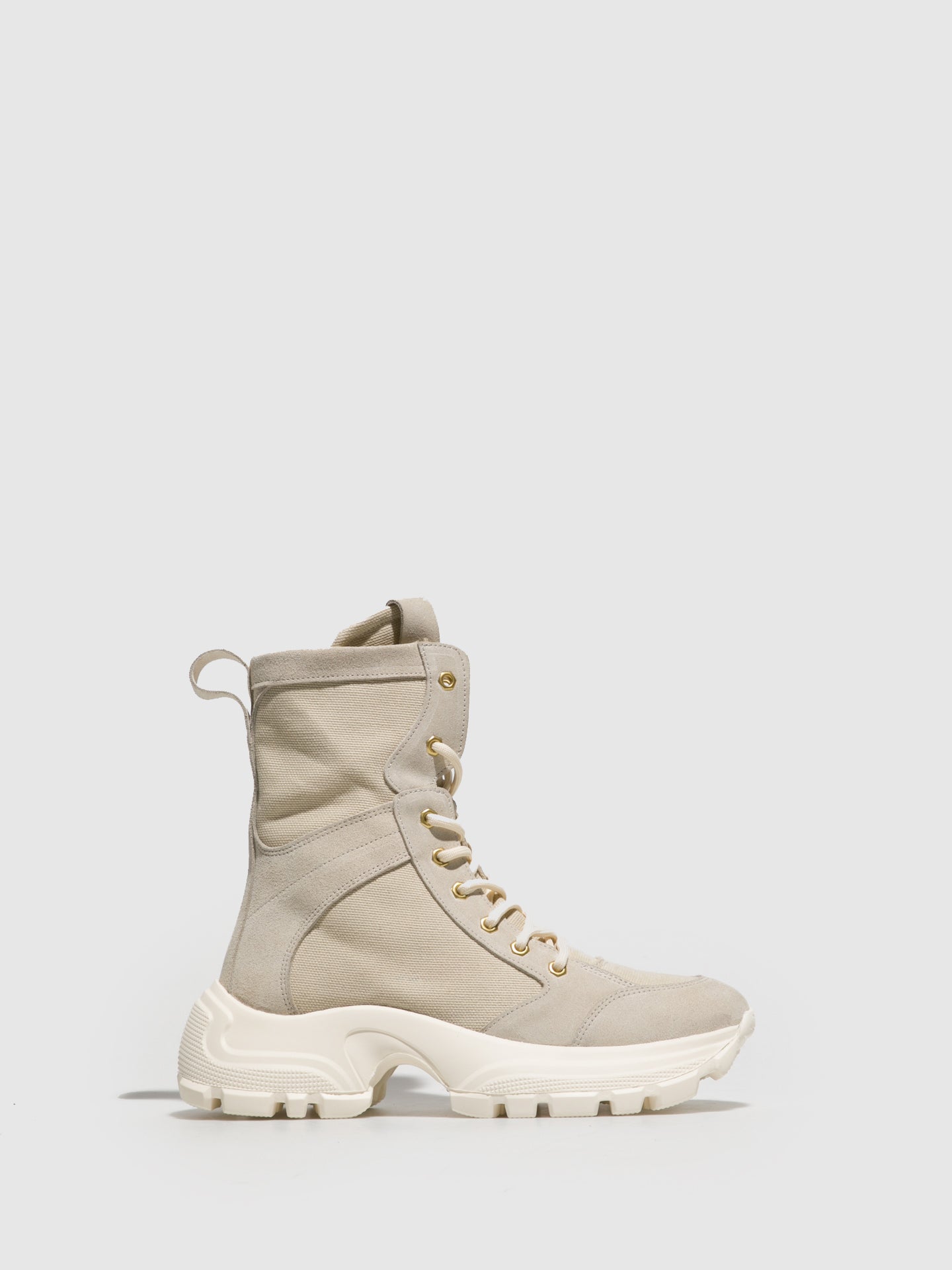 Fungi Botas com Atacadores em Bege