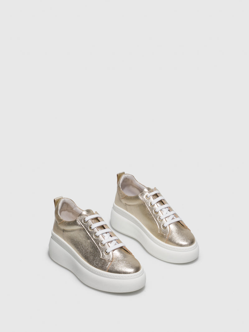 Fungi Gold Wedge Trainers