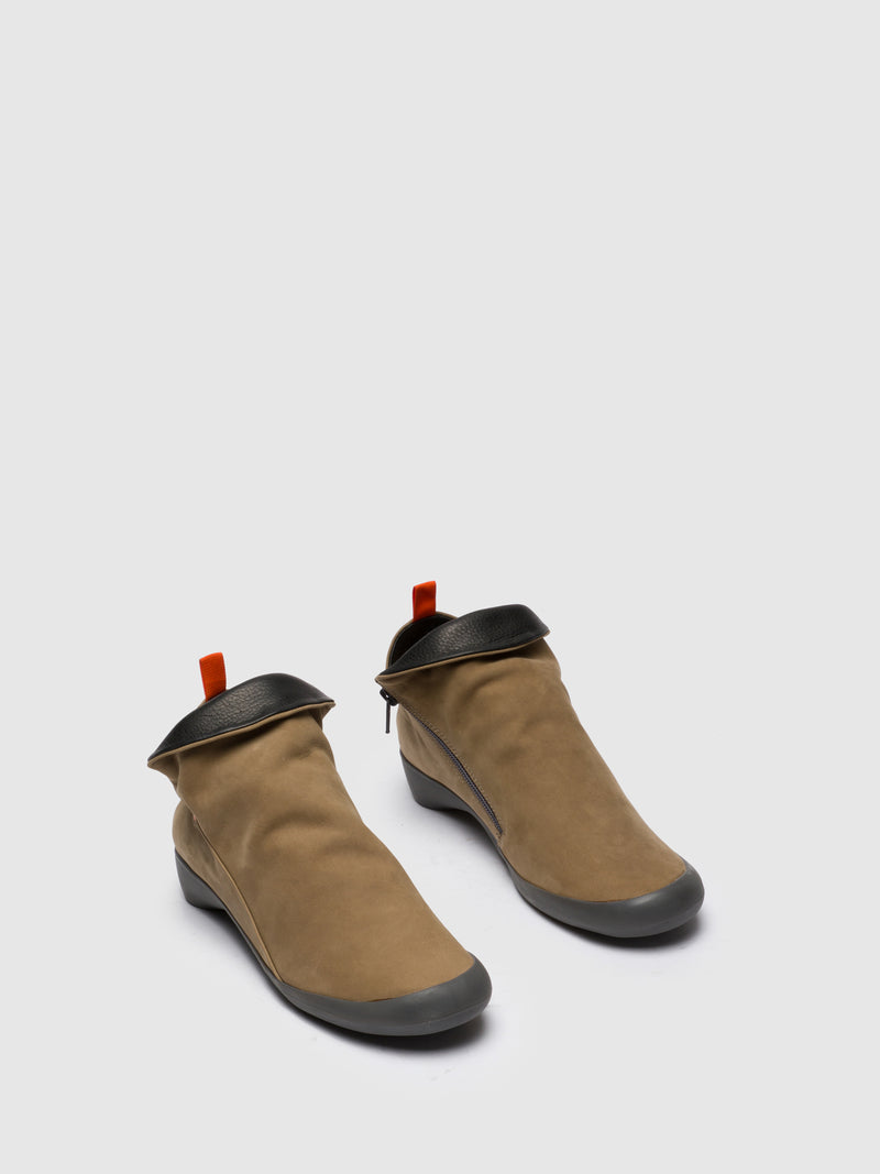 Softinos Botins com Fecho em Castanho