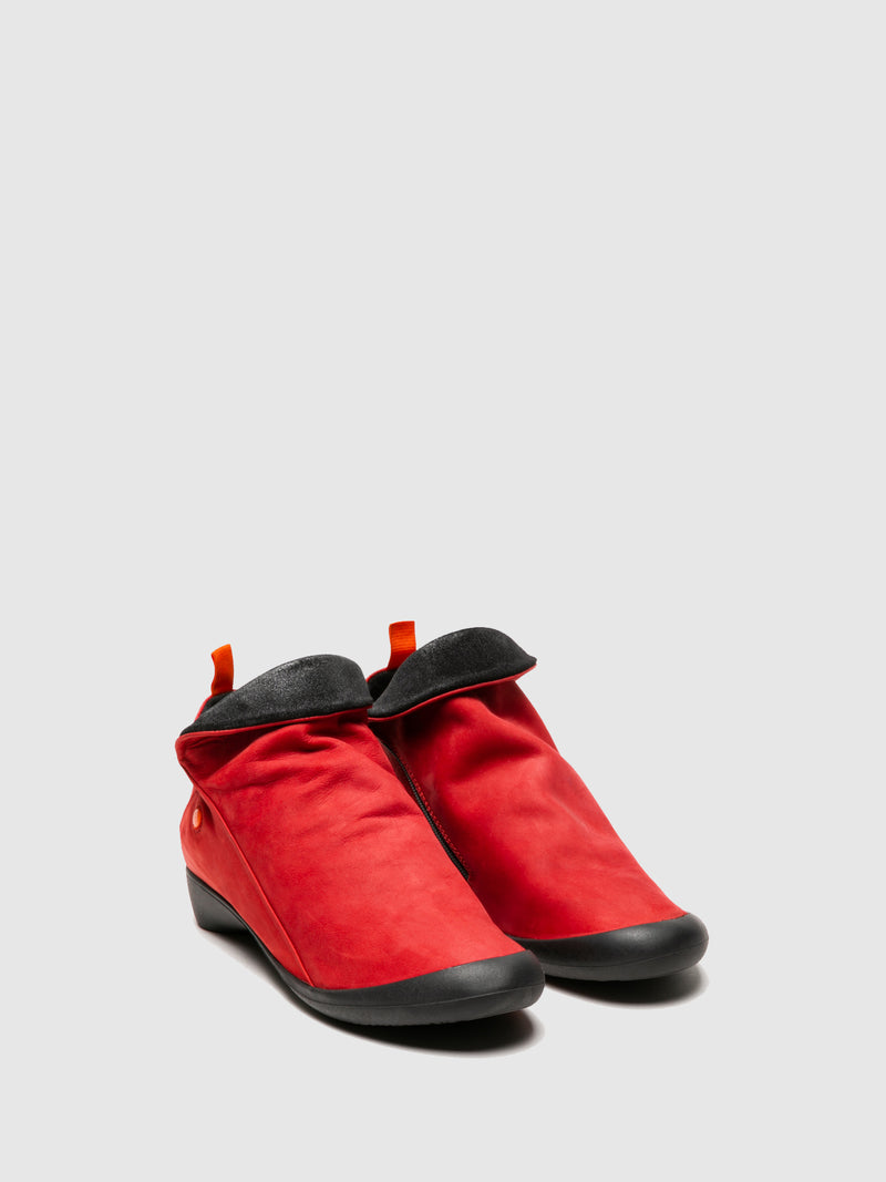 Softinos Zip Up Ankle Boots FARAH RED/ANTHRACITE