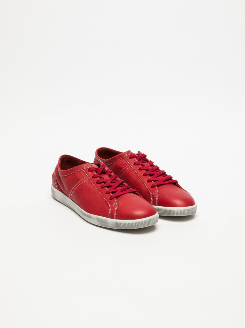 Softinos Red Lace-up Trainers