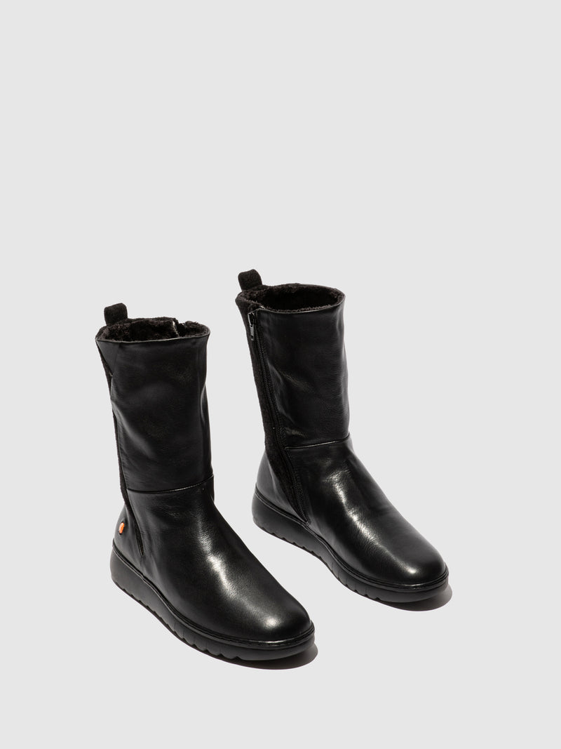 Softinos Zip Up Boots EZRA BLACK/BLACK