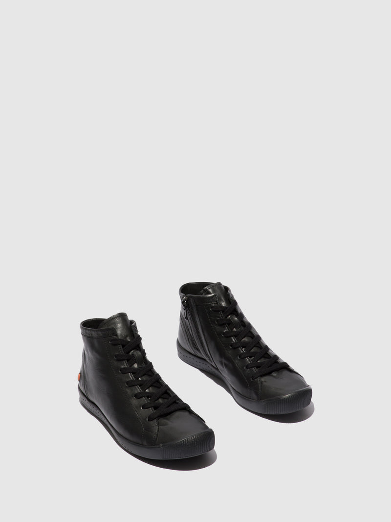 Softinos Zip Up Ankle Boots IBBI653SOF BLACK