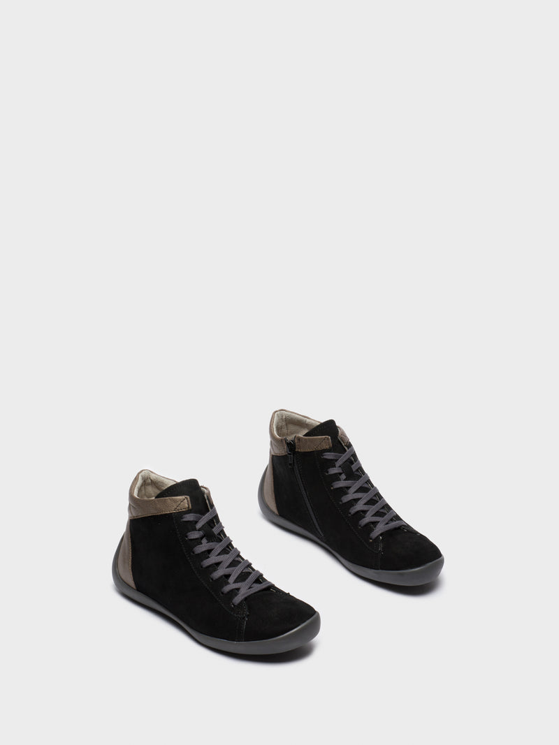 Softinos Gray Black Hi-Top Trainers