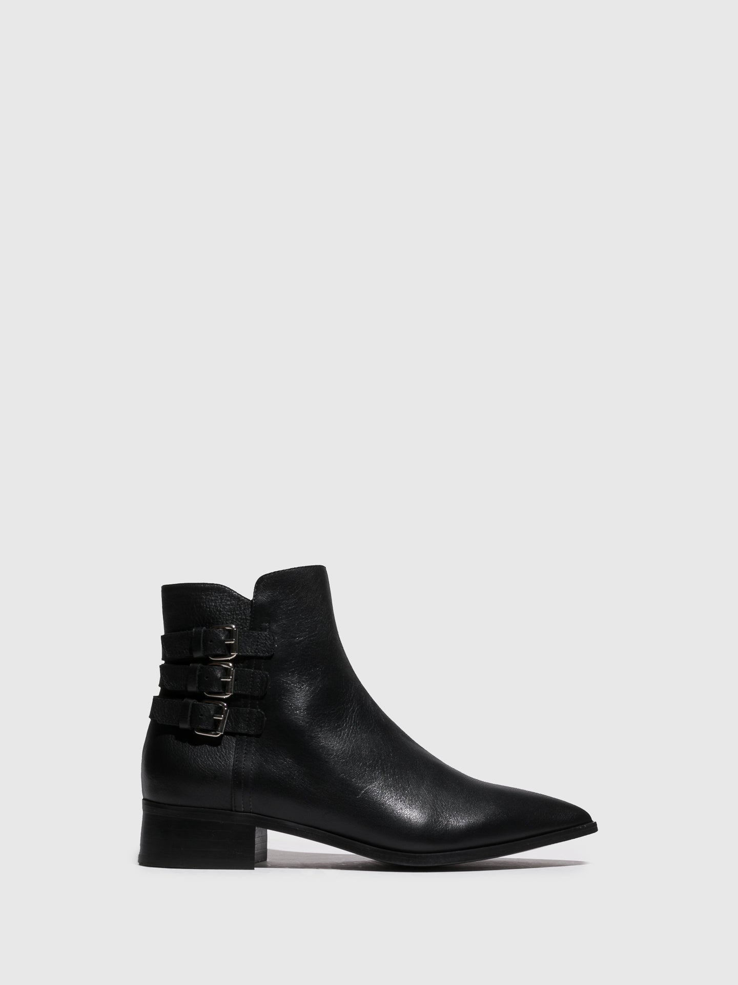 Sofia Costa Black Zip Up Ankle Boots