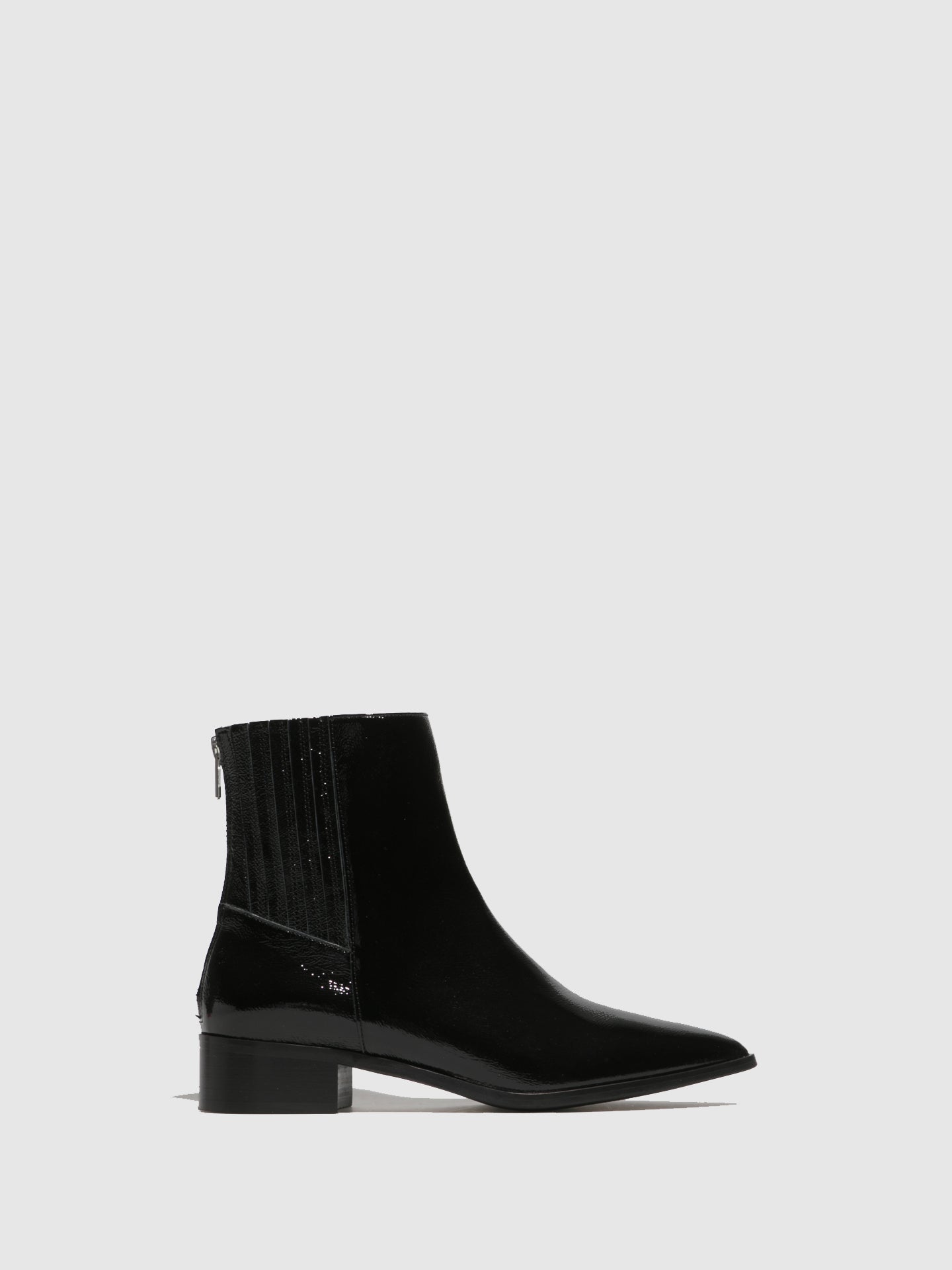 Sofia Costa Black Zip Up Ankle Boots
