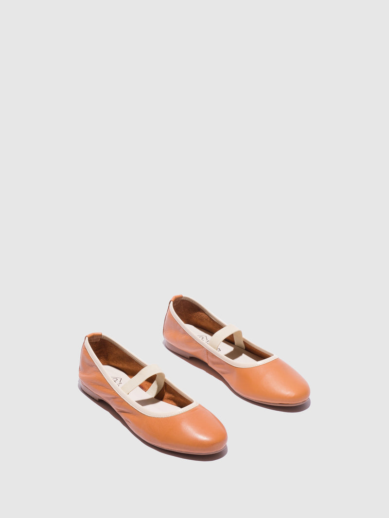 Top3 Brown Round Toe Ballerinas