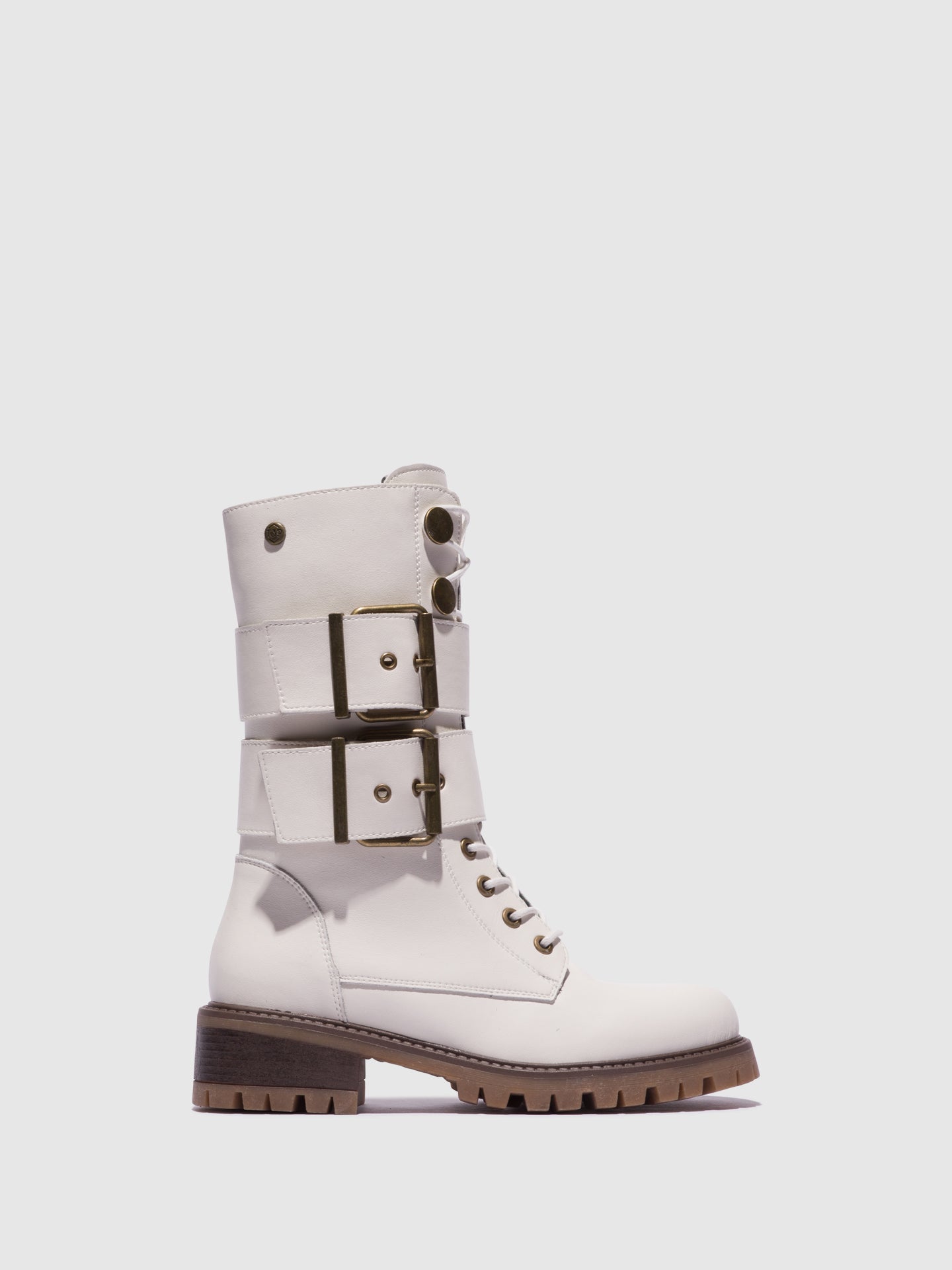 Top3 Botas com Fivela em Bege